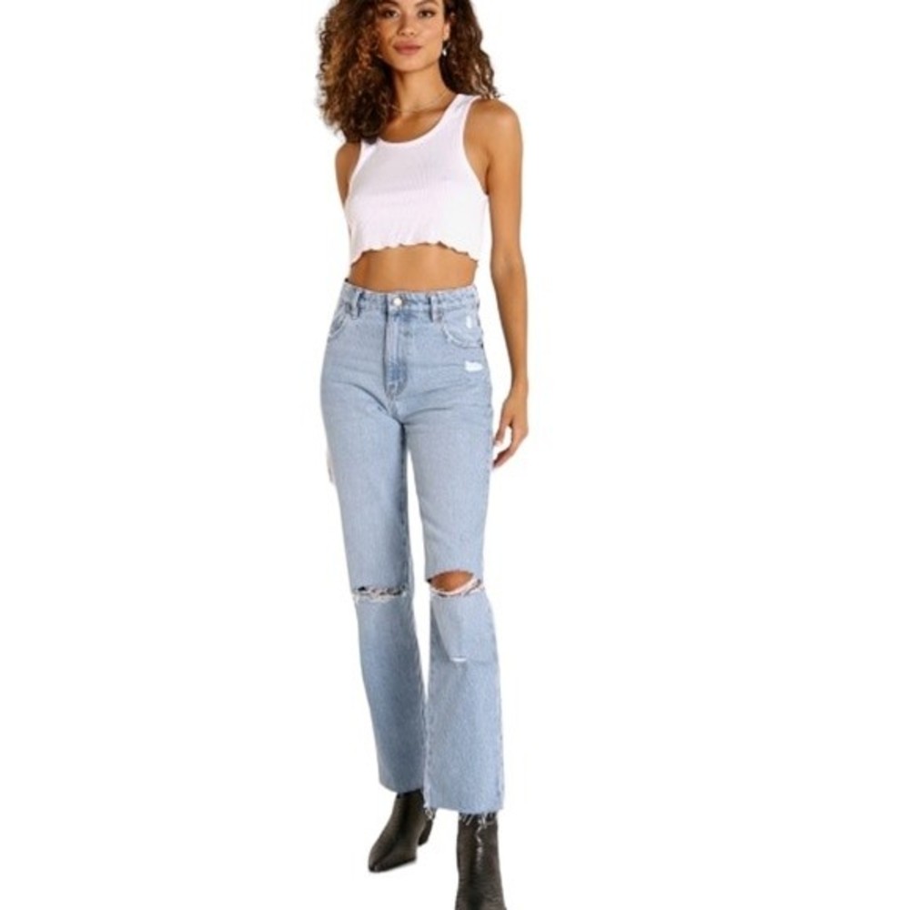 ROLLA’S Women’s High Rise Original Straight Leg Jeans In City Worn Size …
